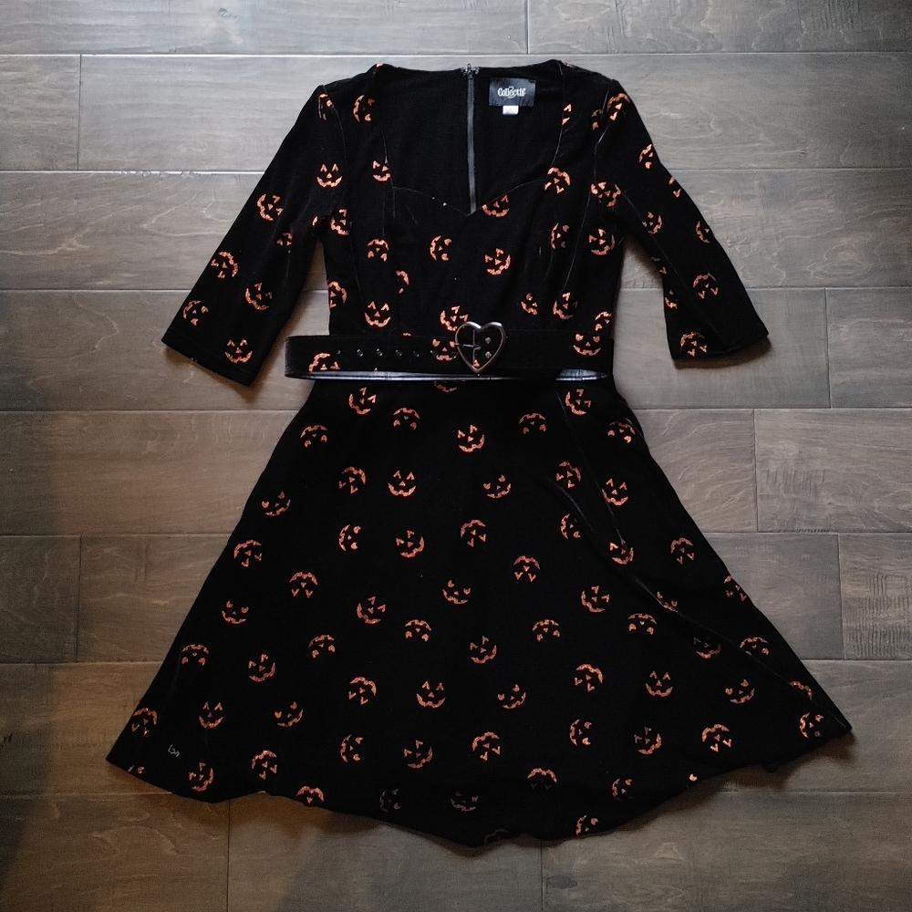 Eliana Pumpkin Glitter Swing Dress Collectif